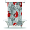 Charming Parisian House Heart Decor Shower Curtain With Waterproof Fabric For Your Bathroom