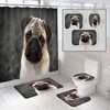 Charming Pet Pug Dog Puppy Print Shower Curtain For Your Bathroom