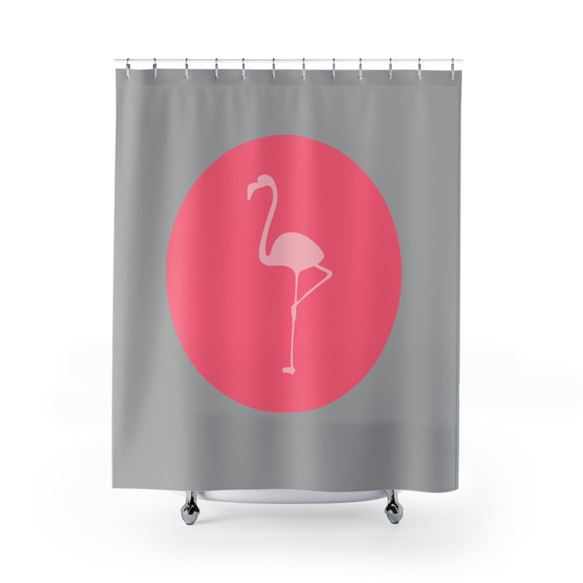 Charming Pink Flamingo Shower Curtain for Apartment Housewarming Gifts