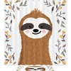 Charming Sloth Among Flowers And Leaves Shower Curtain For Nature-Inspired Bathroom Decor