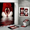 Charming Swan and Rose Flowers Shower Curtain for Your Bathroom