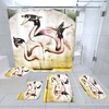 Charming Tropical Animal Flamingo Shower Curtain with Waterproof Set 