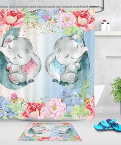 Charming Watercolor Cute Unicorn Rainbow Star Cloud Shower Curtain for Your Dreamy Bathroom