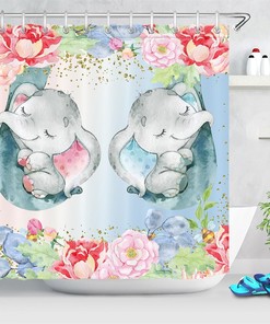 Charming Watercolor Cute Unicorn Rainbow Star Cloud Shower Curtain for Your Dreamy Bathroom