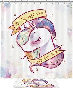 Charming Watercolor Cyan Apple Tree Shower Curtain for Your Autumn-Inspired Bathroom
