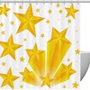 Charming Yellow Stars Pattern on White Shower Curtain for a Magical Bathroom Decor 