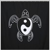 Charming Yin Yang Honu Hawaiian Sea Turtle Shower Curtain for Tropical Bathroom Decor 
