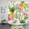 Charming and Refreshing Pineapple Flower Shower Curtain with Tropical Plant for Bathroom Decor