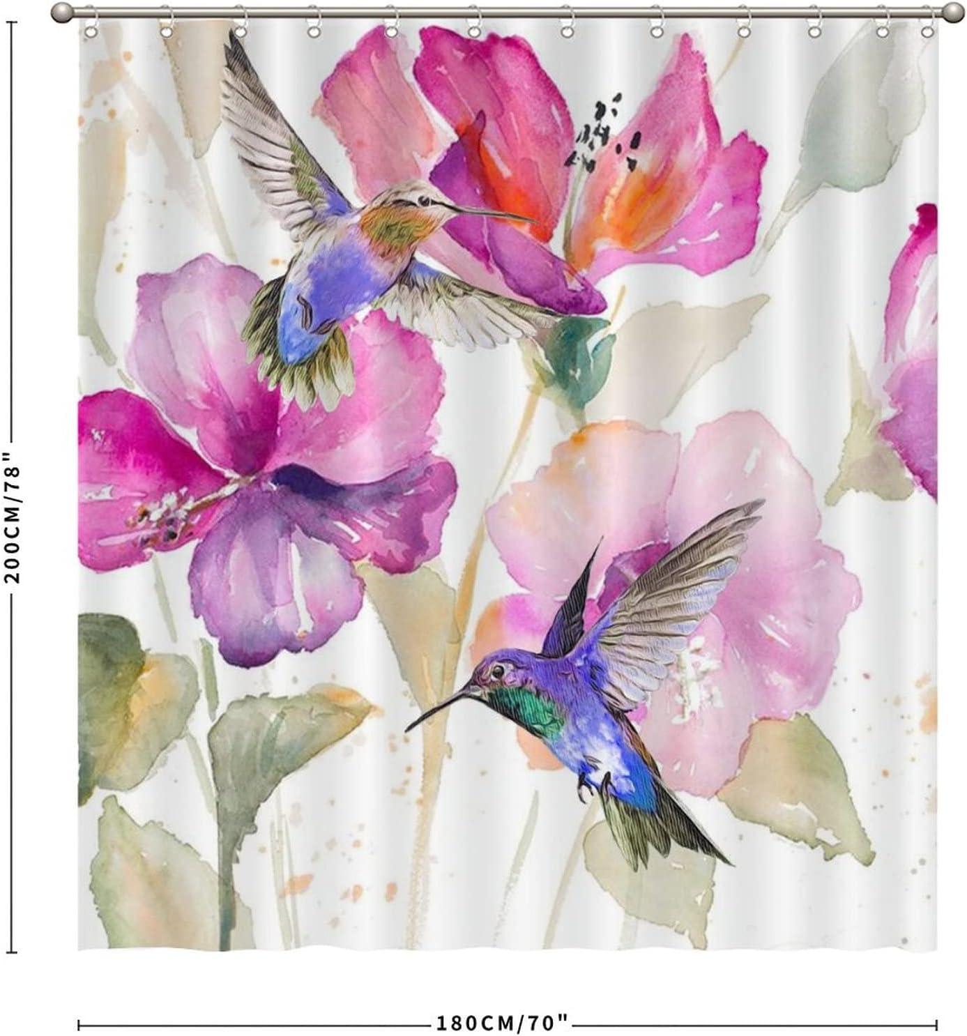 Cheerful Bird and Flower Shower Curtain for a Lively Bathroom Dcor