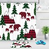 Cheerful Jungle Shower Curtain With Monkey, Elephant, Zebra, Giraffe, Birds And Palm Trees