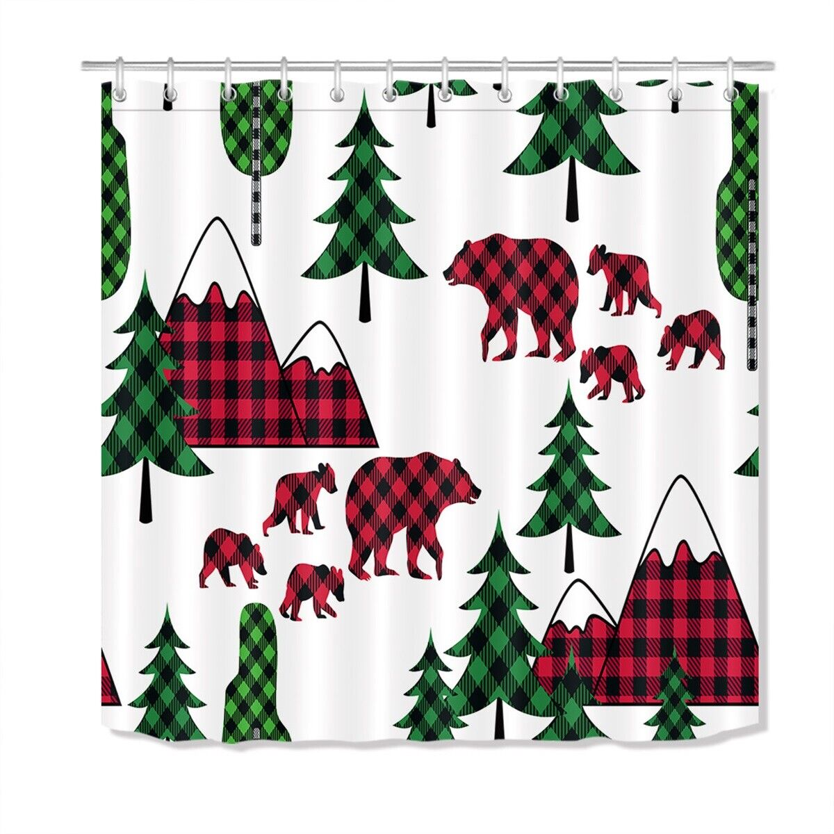 Cheerful Jungle Shower Curtain With Monkey, Elephant, Zebra, Giraffe, Birds And Palm Trees - Image 2
