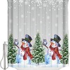 Cheerful Snowman Shower Curtain For Winter Wonderland Bathroom Decor