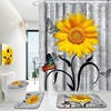 Cheerful Sunflower And Butterfly Shower Curtain For Your Bathroom