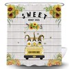 Cheerful Sunflower Honey Bees Fabric Shower Curtain to Add A Buzz To Your Bathroom Decor