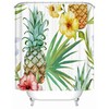 Cheerful and Fun Hawaiian Style Pineapple Shower Curtain with Hibiscus Flowers