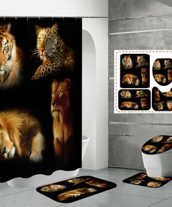 Cheetah Animal Print Tiger Shower Curtain for Exotic Bathroom Decor