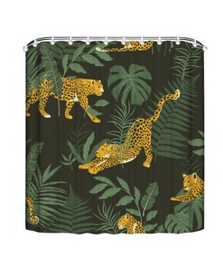 Cheetah Bathroom Decor Shower Curtain, Animal Print Design