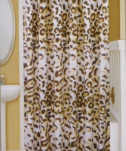 Cheetah Leopard Print Bathroom Fabric Shower Curtain