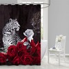 Cheetah Leopard Rose Flower Shower Curtain - Animal Prints And Floral Patterns