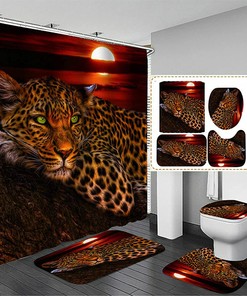 Cheetah Leopard Shower Curtain, African Bathroom Decor