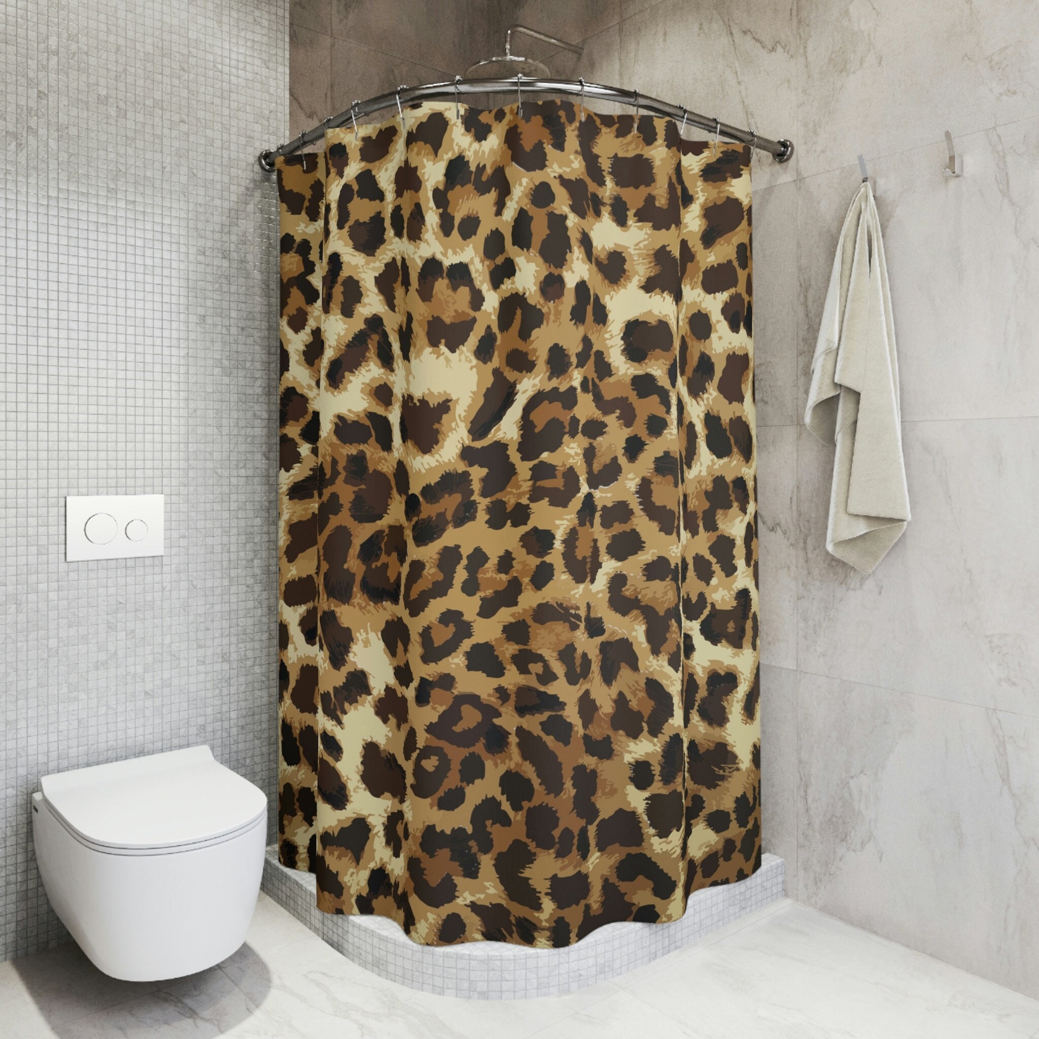 Cheetah Print Leopard Shower Curtain, Fierce Bathroom Decor
