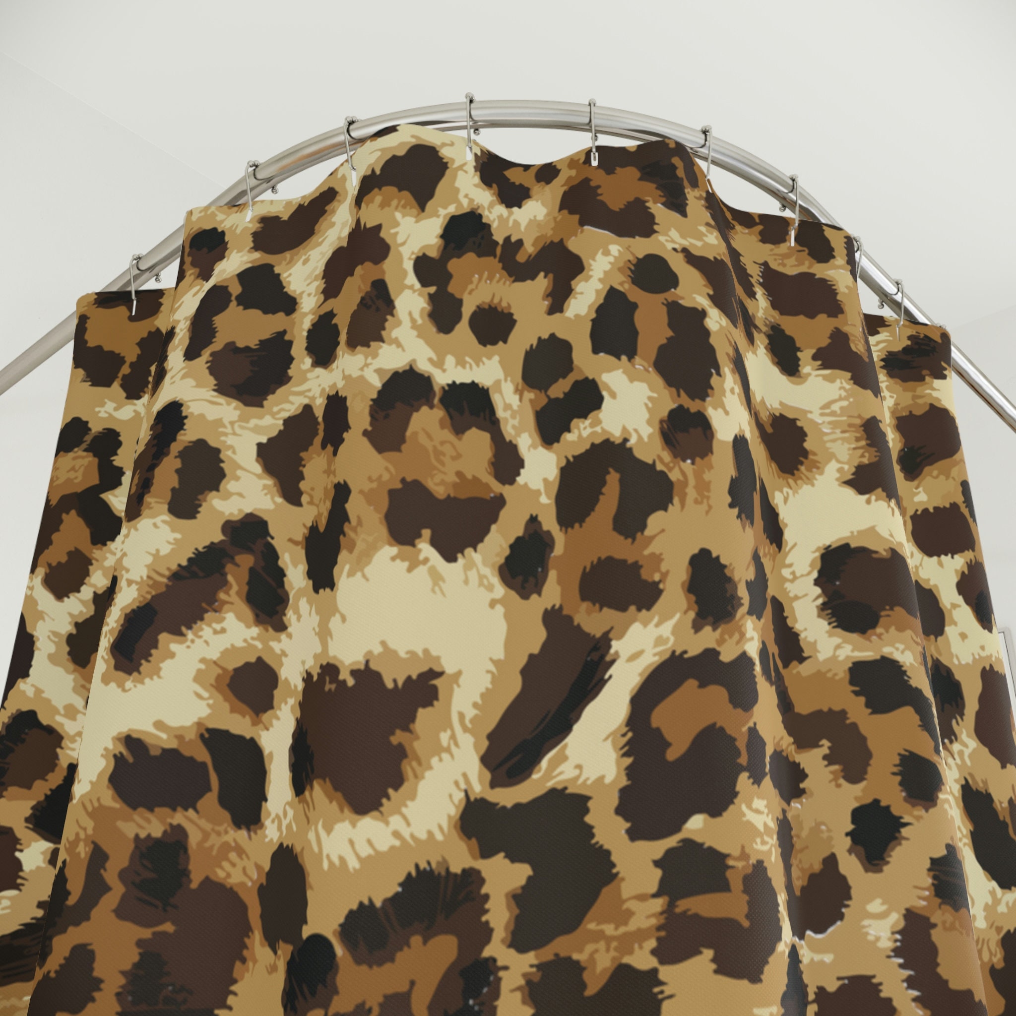 Cheetah Print Leopard Shower Curtain, Fierce Bathroom Decor