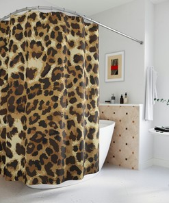 Cheetah Print Leopard Shower Curtain, Fierce Bathroom Decor