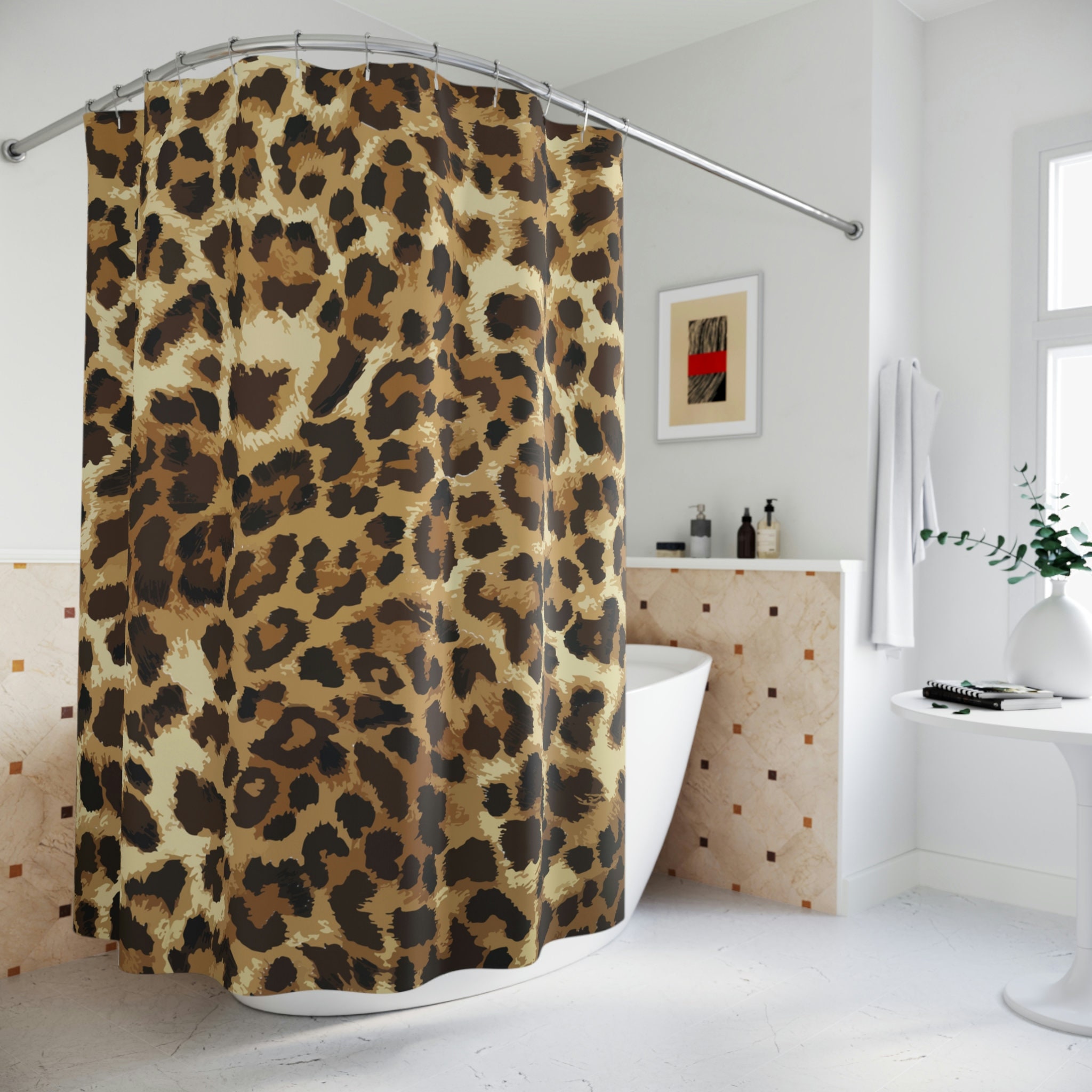 Cheetah Print Leopard Shower Curtain, Fierce Bathroom Decor