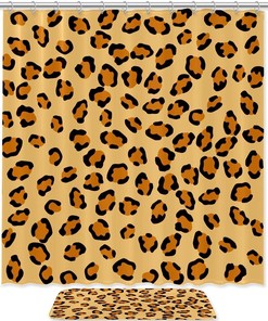 Cheetah Skin Texture Print Shower Curtain, Stylish Waterproof Design