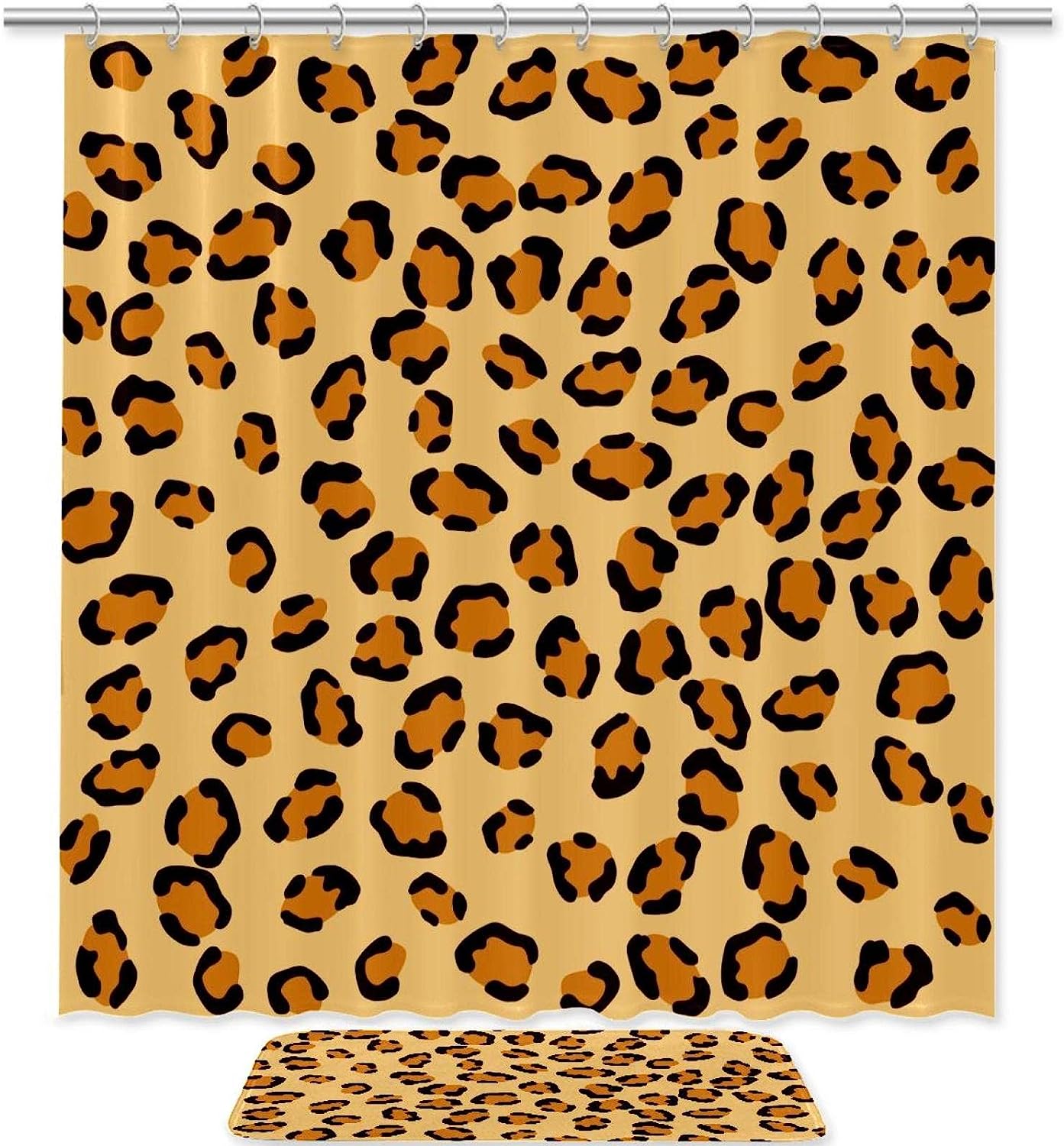 Cheetah Skin Texture Print Shower Curtain, Stylish Waterproof Design