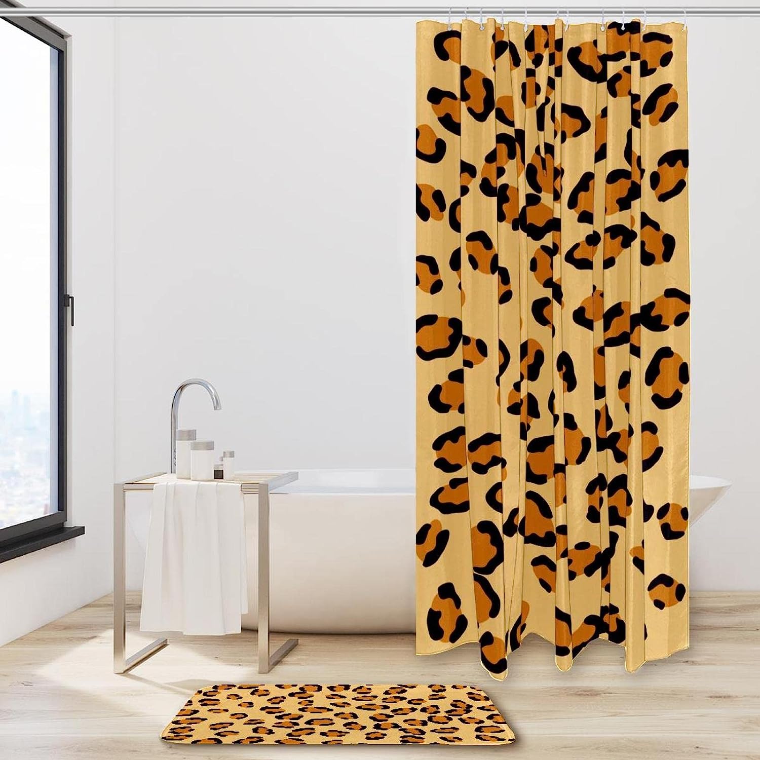 Cheetah Skin Texture Print Shower Curtain, Stylish Waterproof Design - Image 2
