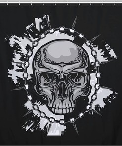 Chef Skull Personalized Fabric Shower Curtain, Soft and Lightweight Bathroom Decor