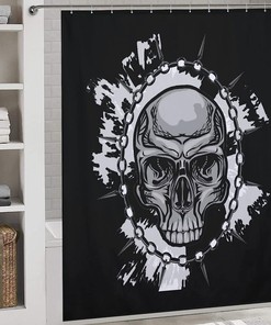 Chef Skull Personalized Fabric Shower Curtain, Soft and Lightweight Bathroom Decor
