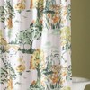 Cheri Organic Chinosella Green Shower Curtain With Elegant Floral Design