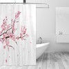 Cherry Blossom Floral Print Shower Curtain, Customized Fabric Sakura Plum Blossom Bath Curtain