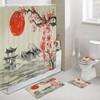 Cherry Blossom Red Sun Shower Curtain for Bathroom Decor