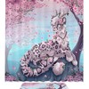 Cherry Blossoms Leopard Shower Curtain - Exotic Bathroom Decor