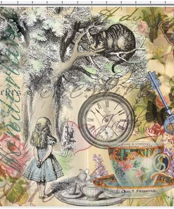Cheshire Cat Alice In Wonderland Shower Curtain, Unique Bathroom Decor