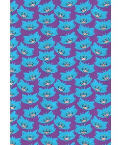 Cheshire Cat Cartoon Animal Shower Curtain on Purple Background - Vintage Bathroom Shower Curtains