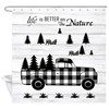 Chevy Truck And Bear Shower Curtain, Rustic Bathroom Decor