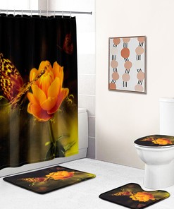 Chic And Bold Butterfly Flower Shower Curtain For Vibrant Bathroom Decor