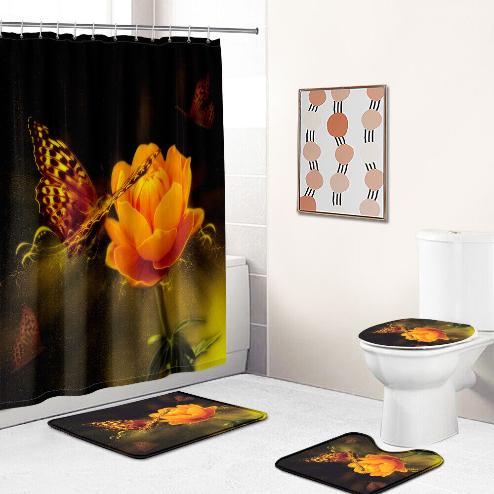Chic And Bold Butterfly Flower Shower Curtain For Vibrant Bathroom Decor