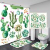 Chic Black And White Striped Cartoon Cactus Shower Curtain For A Tropical Look