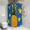 Chic Black and White Hawaiian Pineapple Shower Curtain 