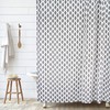 Chic Boho Geometric Diamond Shower Curtain In Waterproof Fabric By Hall & Perry For Minimalist Bathroom