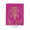 Chic Butterfly Tree On Fuchsia Background Shower Curtain For Modern Bathrooms