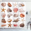 Chic Design Shell Collection and Starfishes Print Shower Curtain - Water Resistant Bath Curtain for Bathroom Decor 