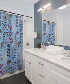 Chic Designer Floral Shower Curtain, Make Your Bathroom Unique And Stylish