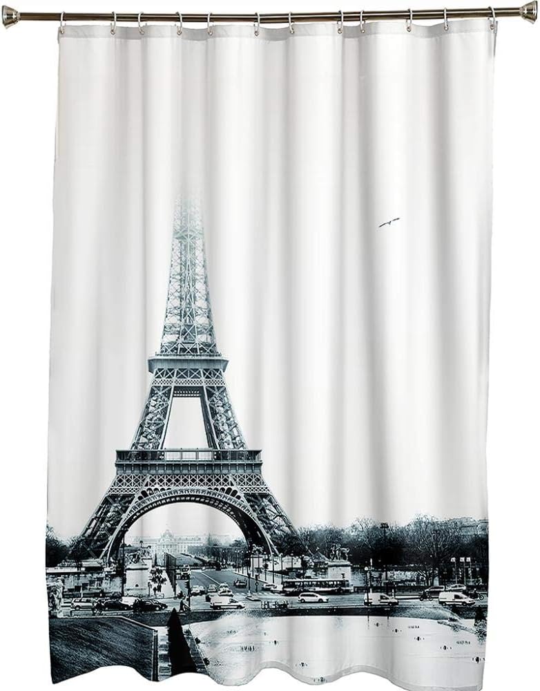 Chic Eiffel Tower Shower Curtain - Parisian Inspiration for Your Bathroom - Waterproof Fabric Curtain