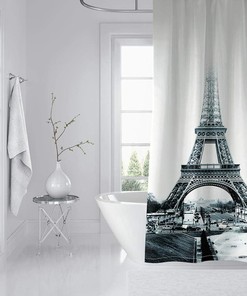 Chic Eiffel Tower Shower Curtain - Parisian Inspiration for Your Bathroom - Waterproof Fabric Curtain